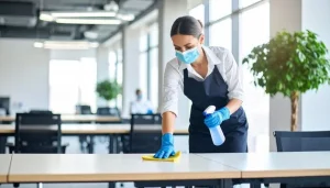 Productive team working in a clean office with fewer sick days and better attendance